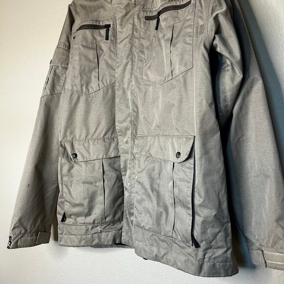 Bonfire Jacket Size L Snowboard Ski Soft Shell Lightweight Hooded Taupe‎ - Picture 3 of 13